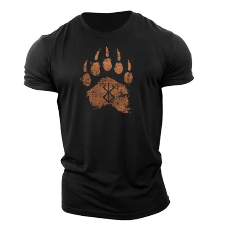 Bear Paw Print Cotton T-Shirt