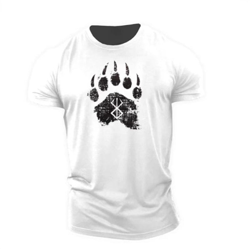 Bear Paw Print Cotton T-Shirt
