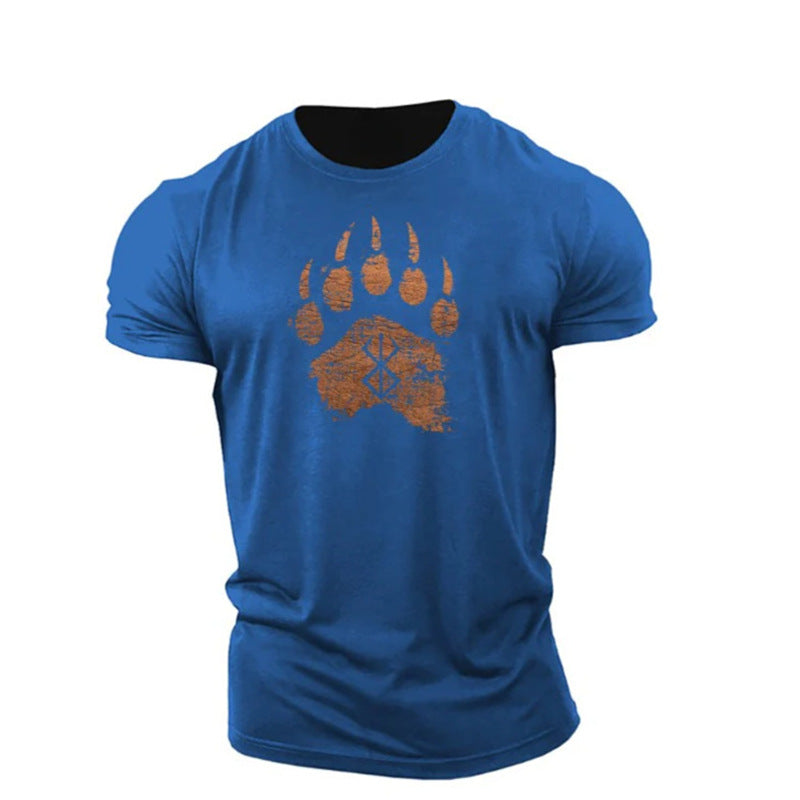 Bear Paw Print Cotton T-Shirt