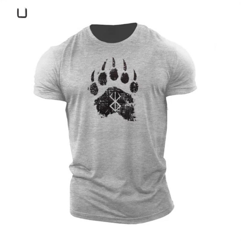 Bear Paw Print Cotton T-Shirt
