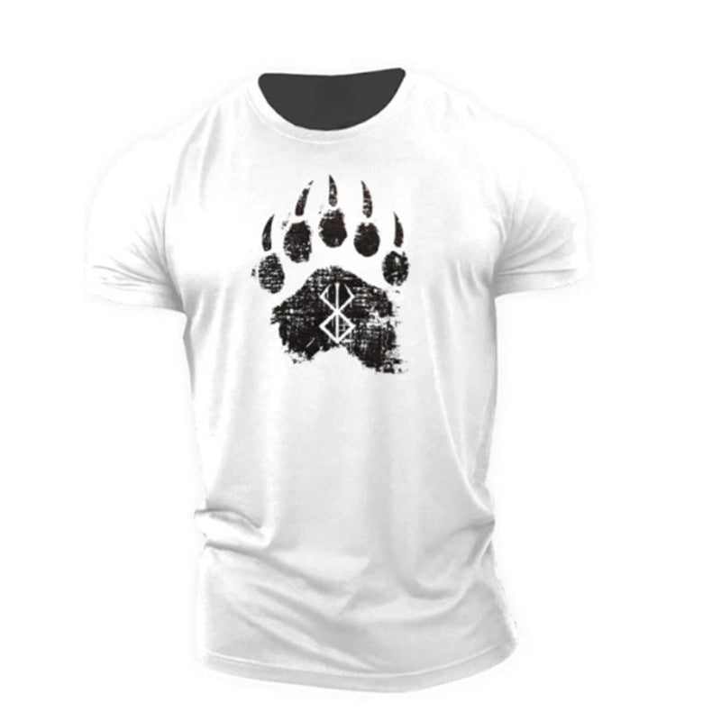 Bear Paw Print Cotton T-Shirt