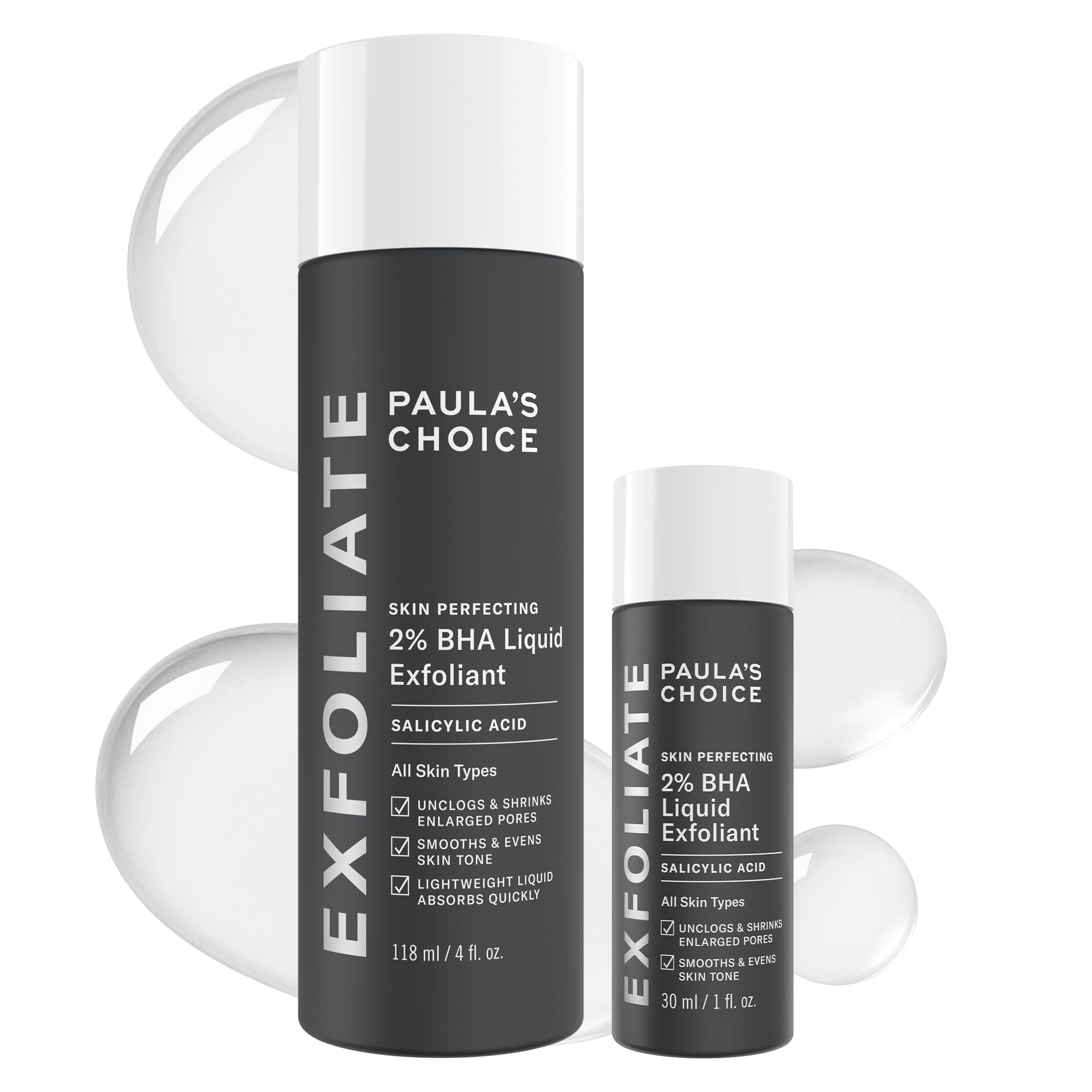 Paula's Choice SKIN PERFECTING 2% BHA Liquid Exfoliant with Salicylic Acid, Facial Polish for Enlarged Pores, Wrinkles & Fine Lines, Suitable for Blackhead-Prone Skin, Fragrance-Free