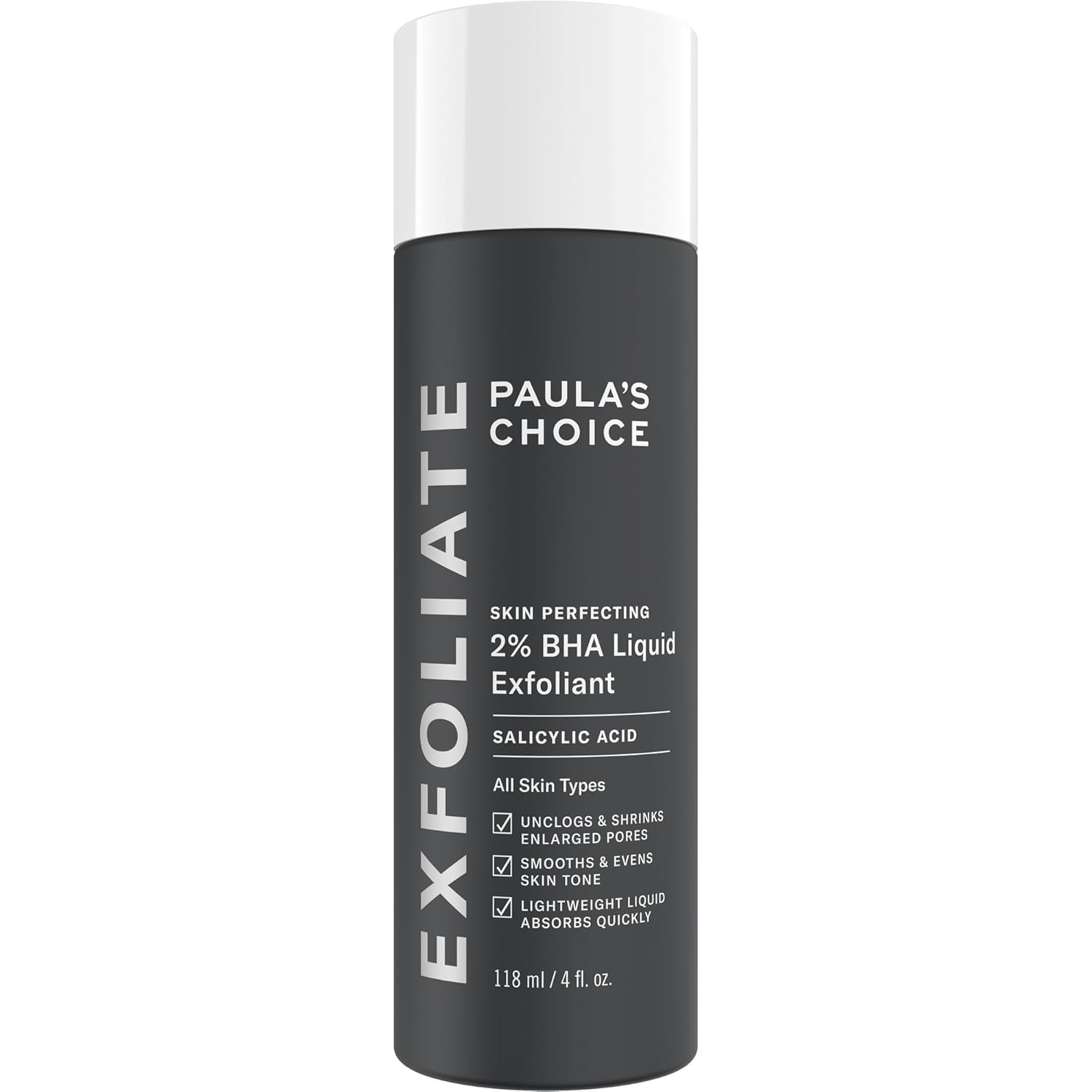 Paula's Choice SKIN PERFECTING 2% BHA Liquid Exfoliant with Salicylic Acid, Facial Polish for Enlarged Pores, Wrinkles & Fine Lines, Suitable for Blackhead-Prone Skin, Fragrance-Free