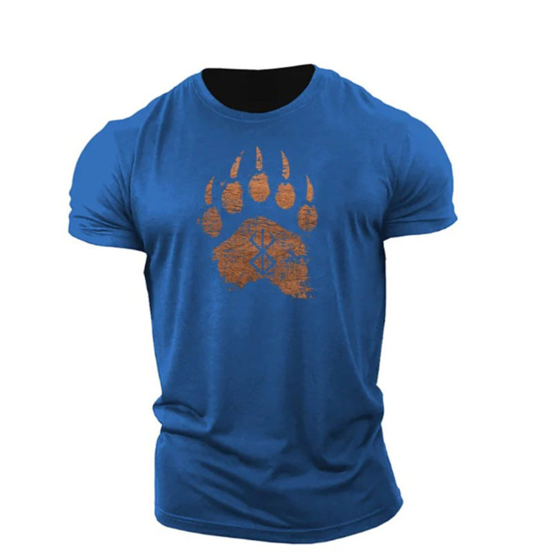 Bear Paw Print Cotton T-Shirt