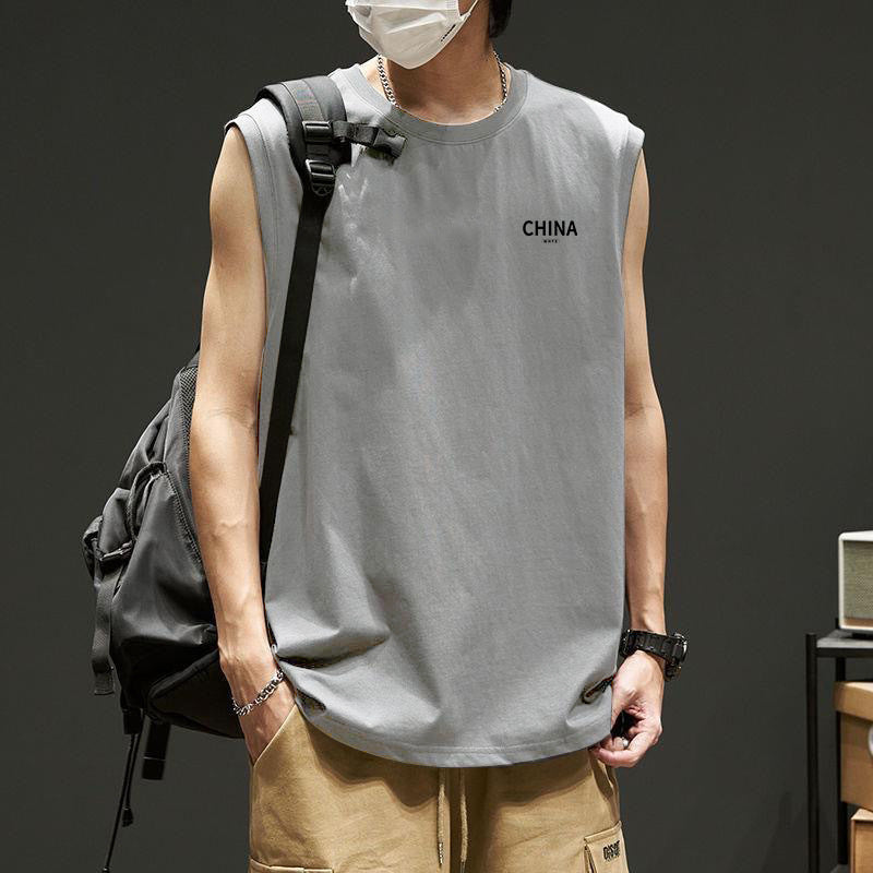 Men's Quick-Dry Sleeveless T-Shirt Loose Fit Workout Top