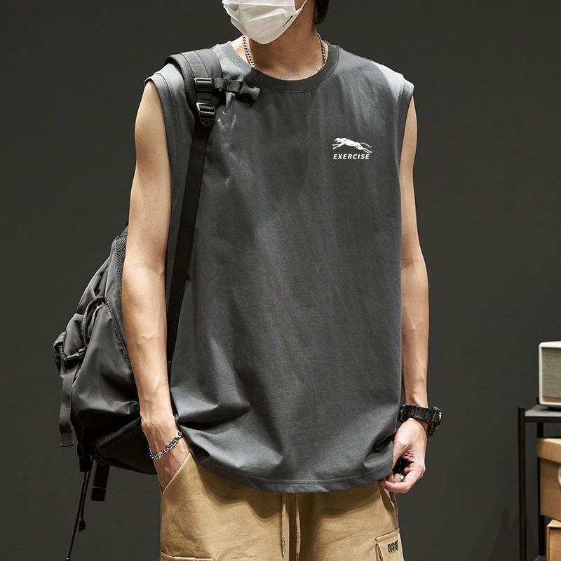 Men's Quick-Dry Sleeveless T-Shirt Loose Fit Workout Top