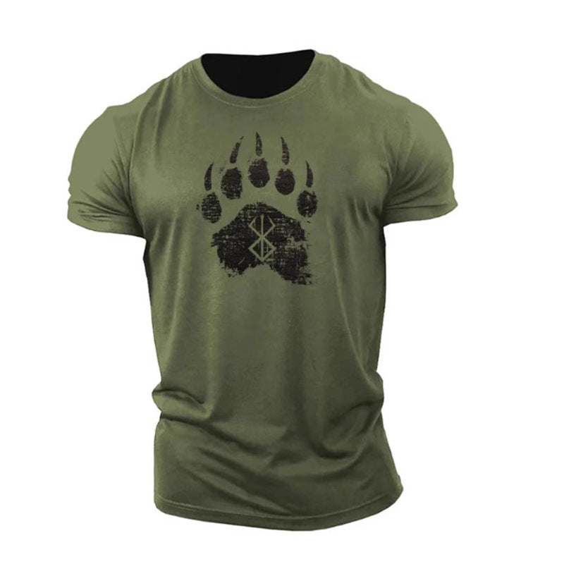 Bear Paw Print Cotton T-Shirt