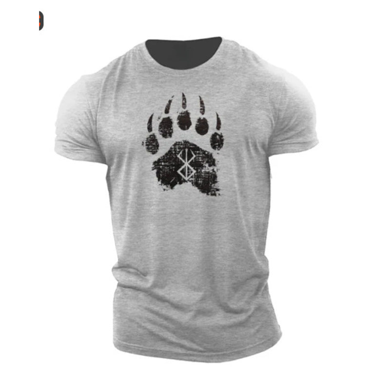Bear Paw Print Cotton T-Shirt