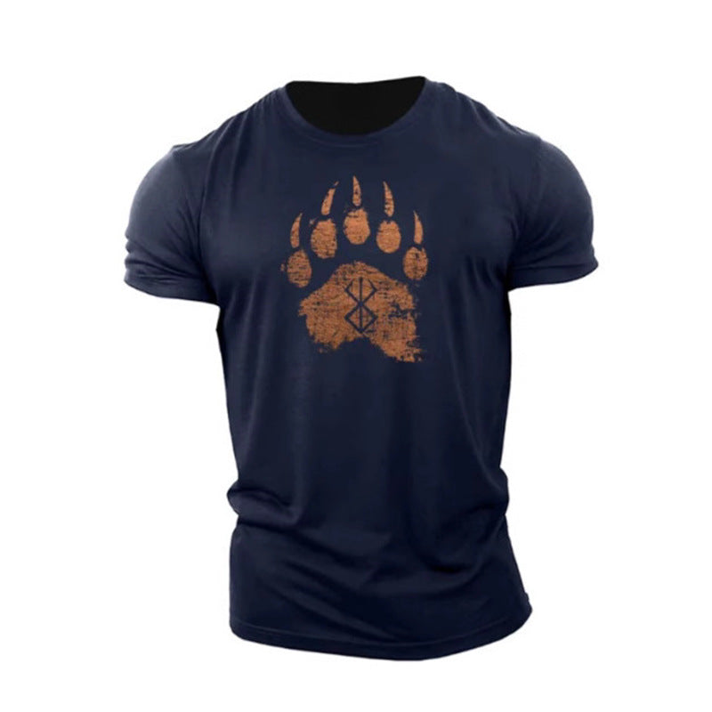 Bear Paw Print Cotton T-Shirt