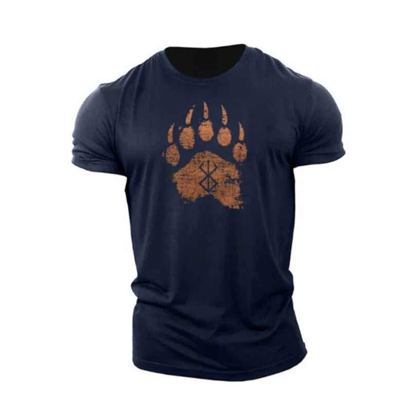 Bear Paw Print Cotton T-Shirt