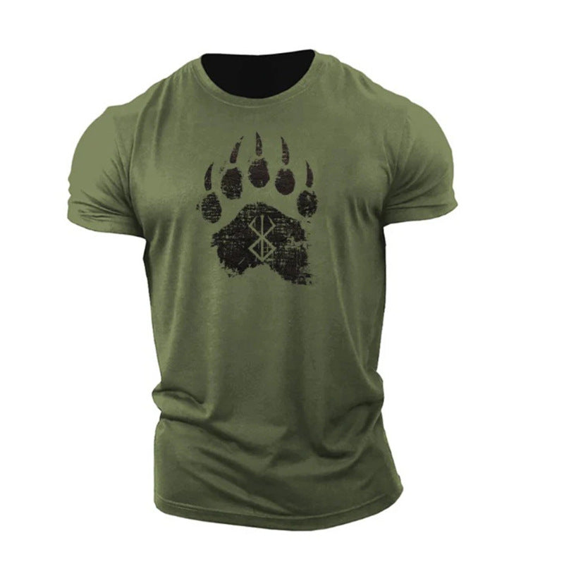 Bear Paw Print Cotton T-Shirt